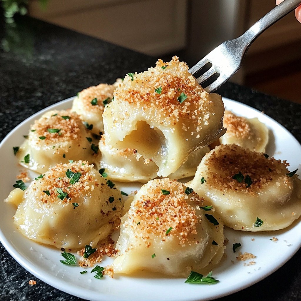 Potato Dumplings with Butter Crumbs and Parsley