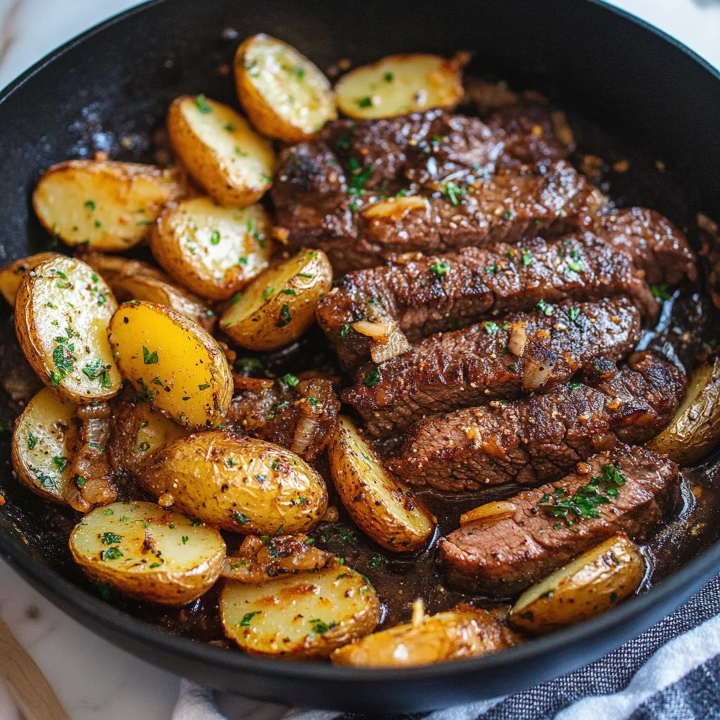 Garlic Butter Steak and Potatoes Skillet