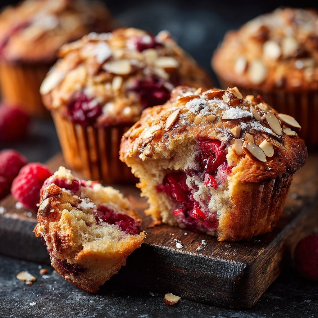 Raspberry Almond Breakfast Muffins