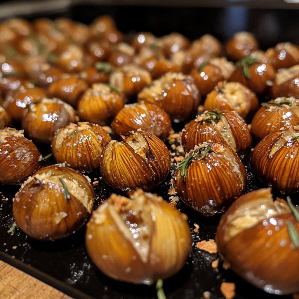 Simple Roasted Chestnuts w/ Butter & Rosemary