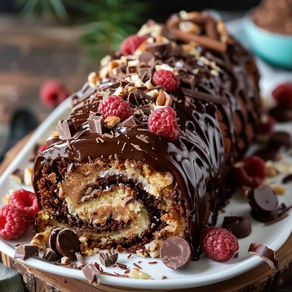 Decadent German Chocolate Roll Cake