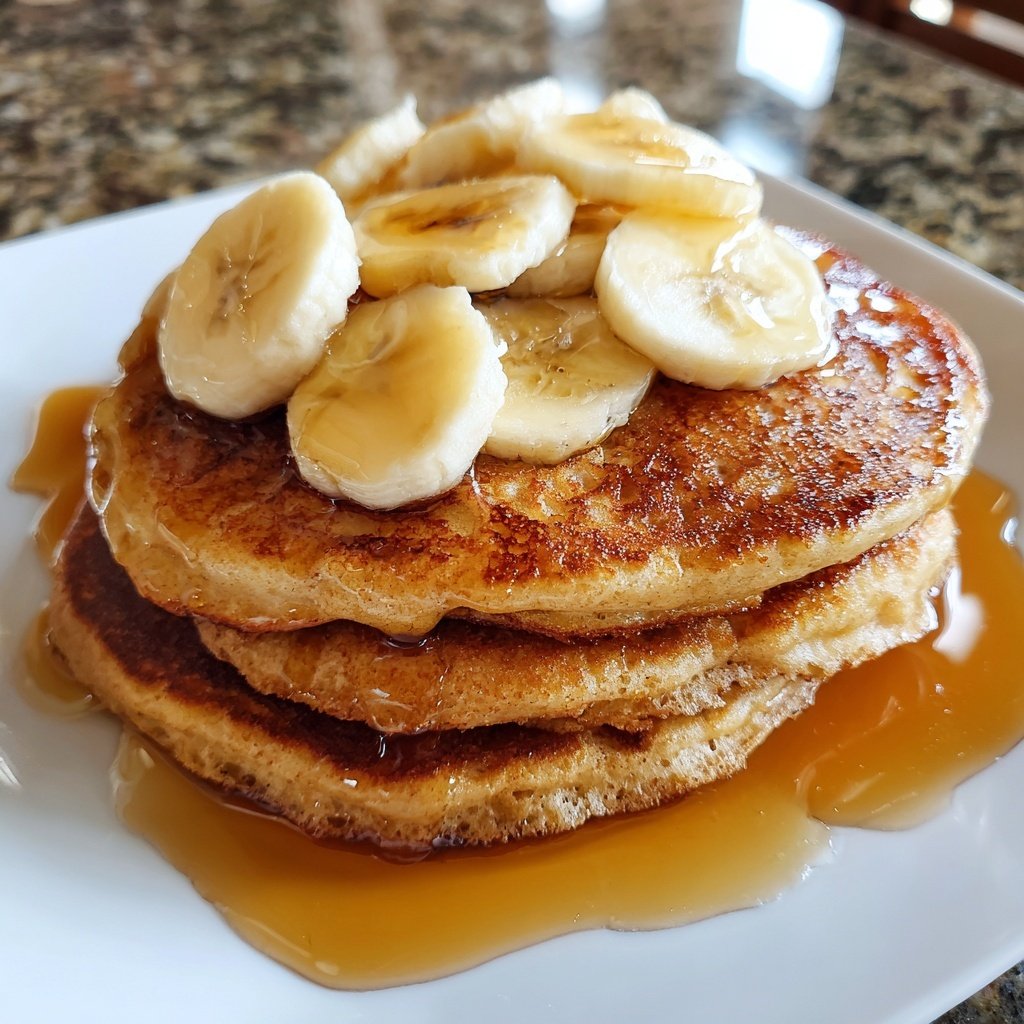 Whole Wheat Ricotta Pancakes with Banana Slices​