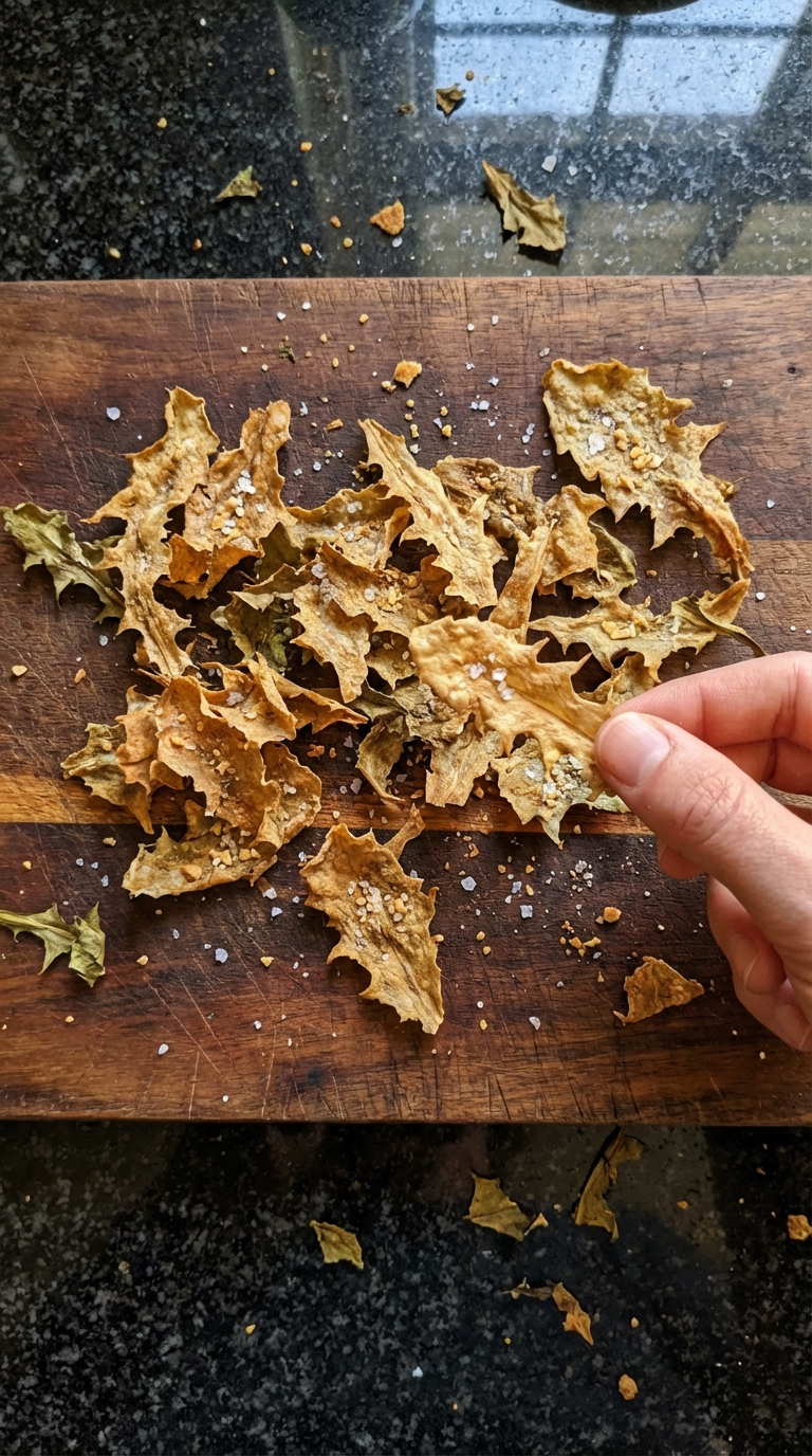 Crispy Dandelion Greens Chips