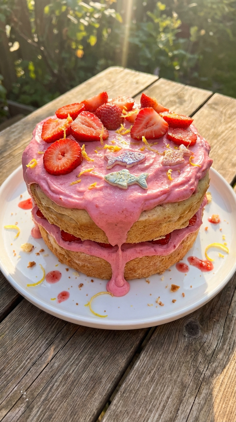 Pisces Strawberry Lemonade Cake
