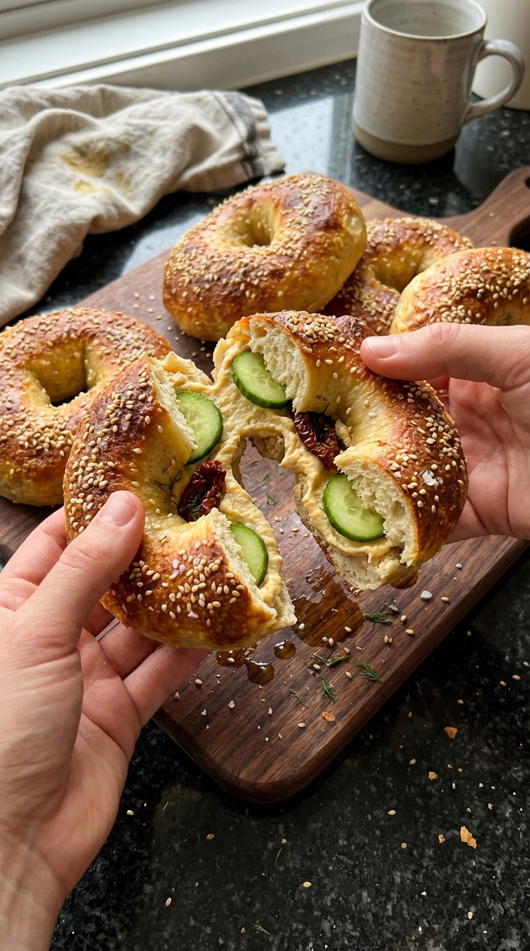 High-Protein Mediterranean Bagels