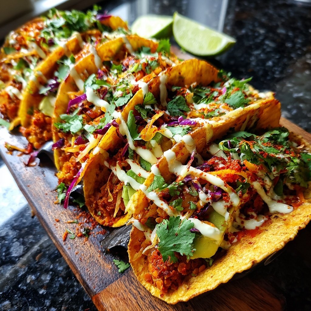 Smoked Paprika Lentil Tacos with Slaw