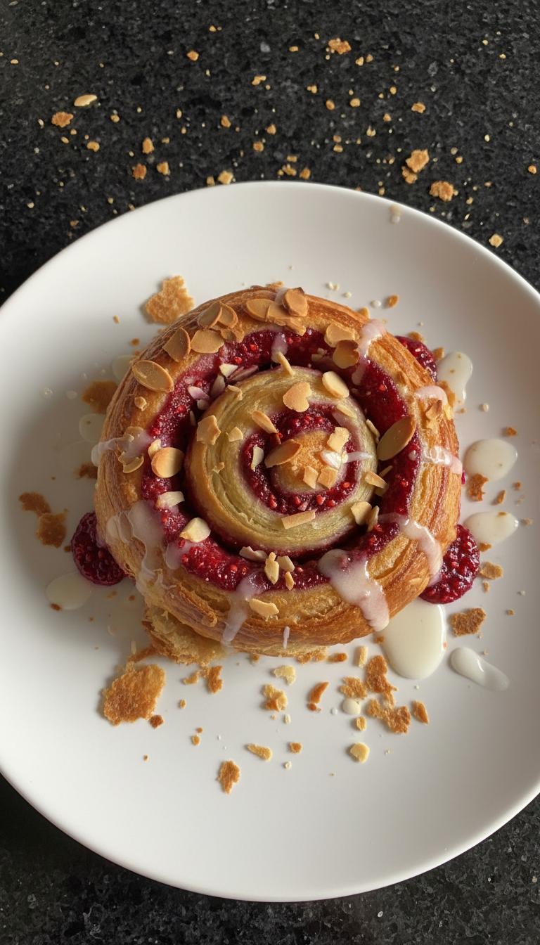 Raspberry Almond Croissant Roll