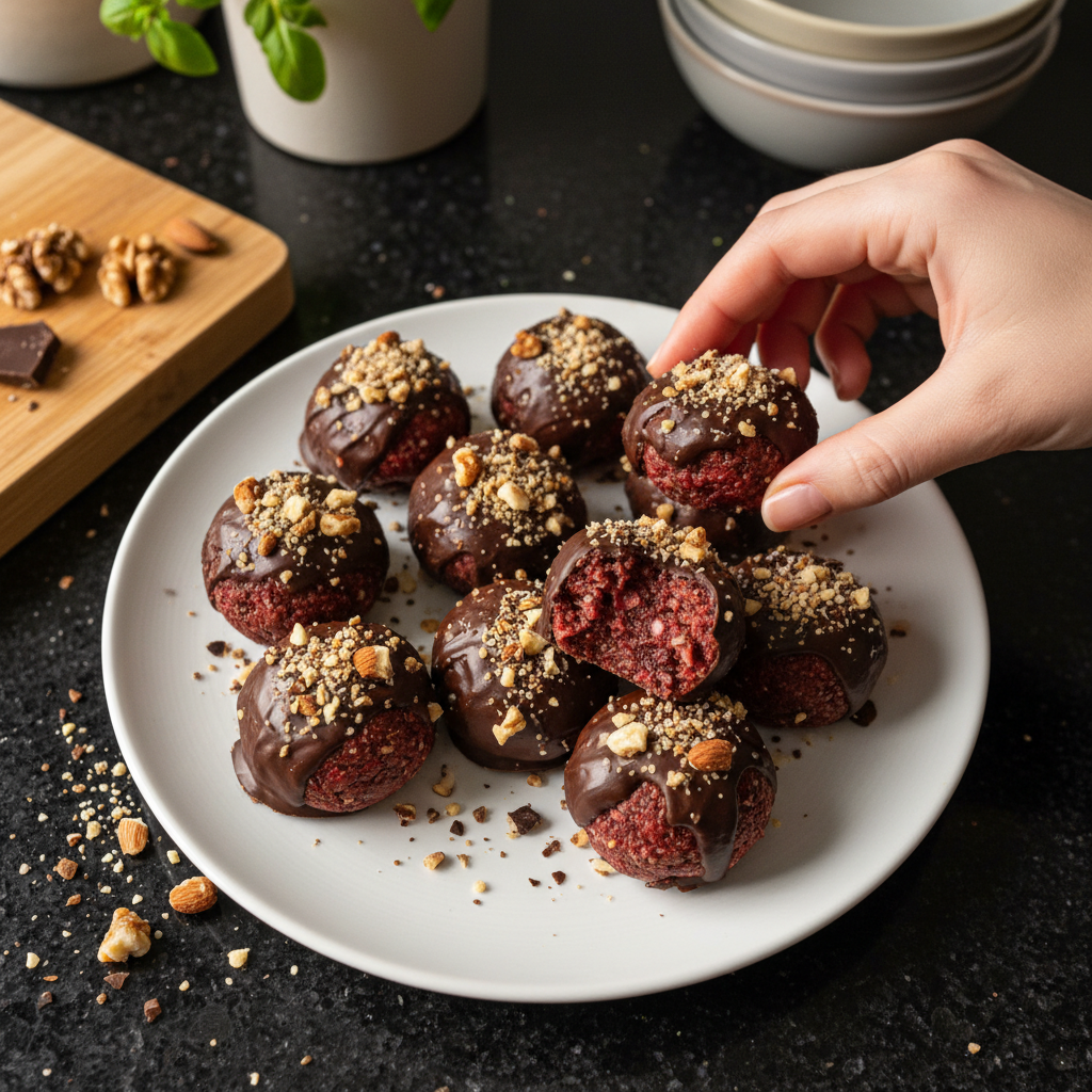 Chocolate-Covered Strawberry Energy Bites