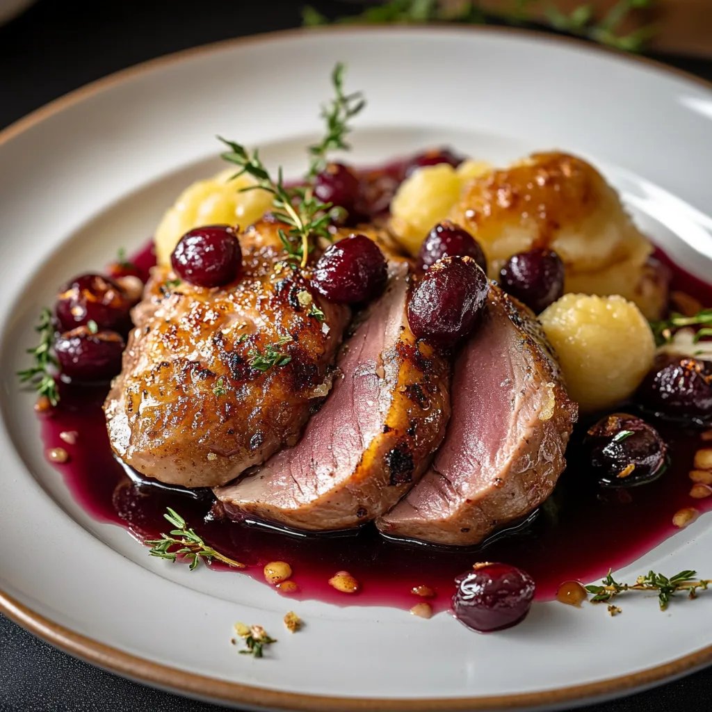 Seared Duck Breast with Cherry Sauce