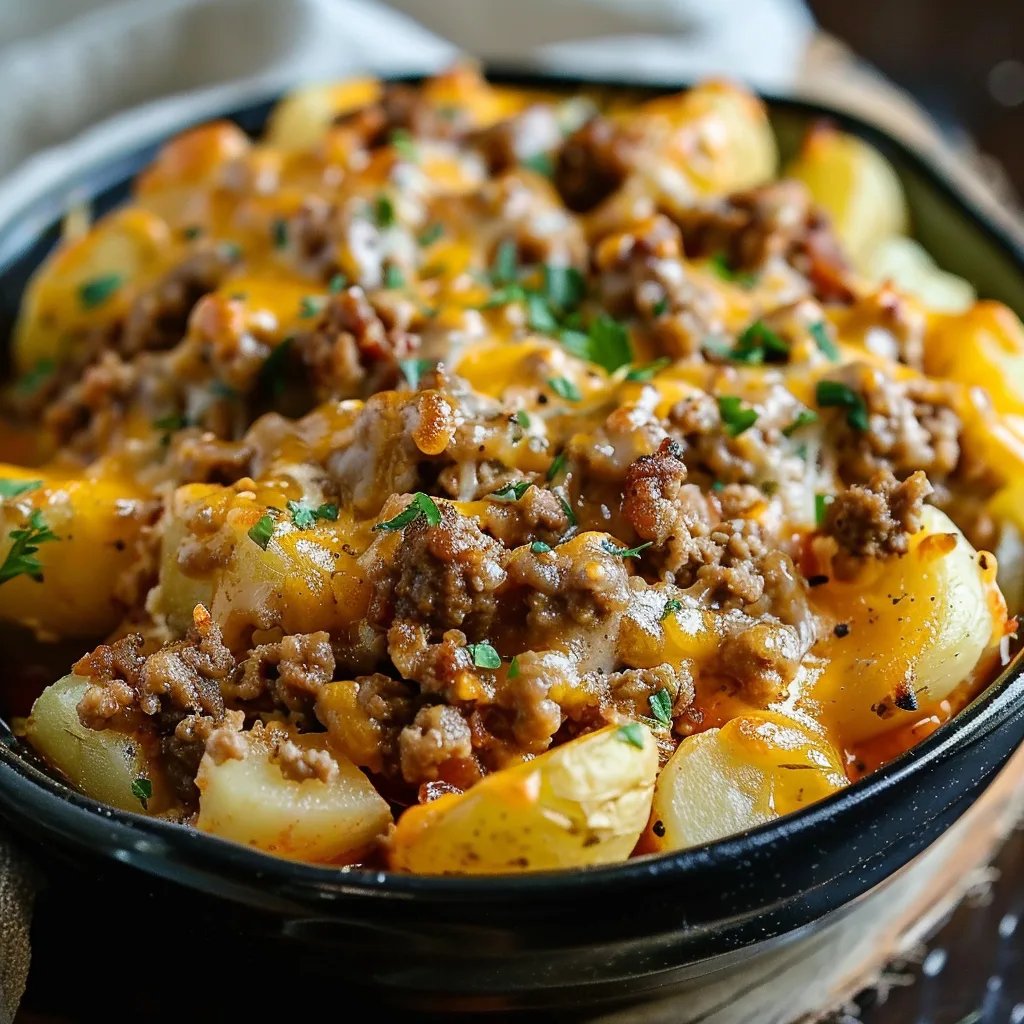 Cheesy Ground Beef & Potato Casserole